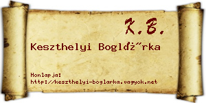 Keszthelyi Boglárka névjegykártya